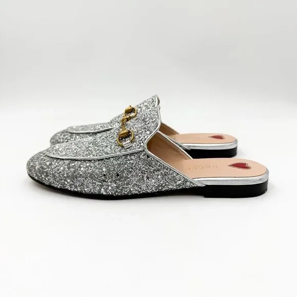 Gucci Horsebit Princetown Glitter Mules Loafers Flats EU 39 US 9 - Picture 5 of 13